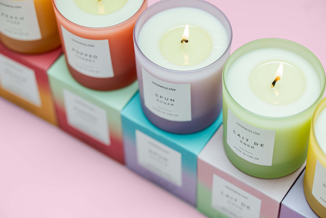 Stoneglow Sol - Lait De Deco - Soy Wax Scented Candle Tumbler (90 X 80mm) - Green Glass