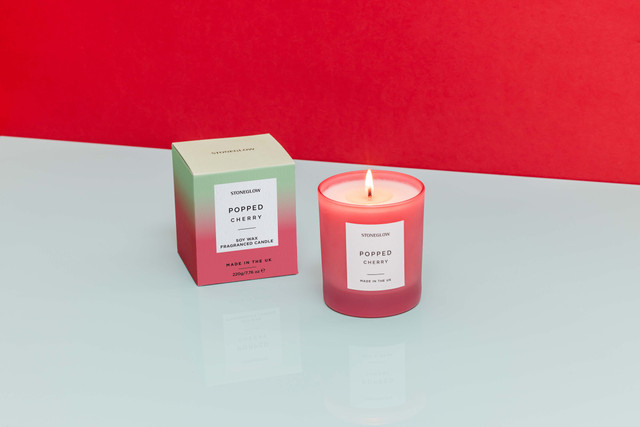 Stoneglow Sol - Popped Cherry - Soy Wax Scented Candle Tumbler (90 X 80mm) - Red Glass