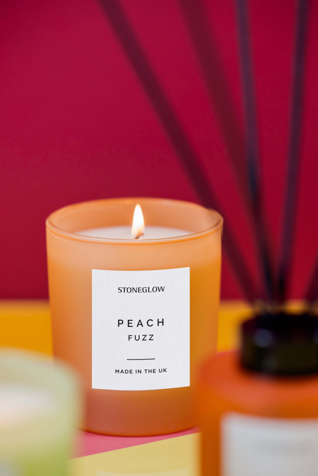 Stoneglow Sol - Sugar 'n' Spice - Soy Wax Scented Candle Tumbler (90 X 80mm) - Dark Orange Glass