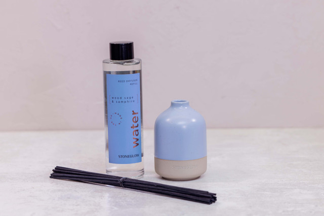 Stoneglow Elements - Water - Blue Ceramic Diffuser Pot