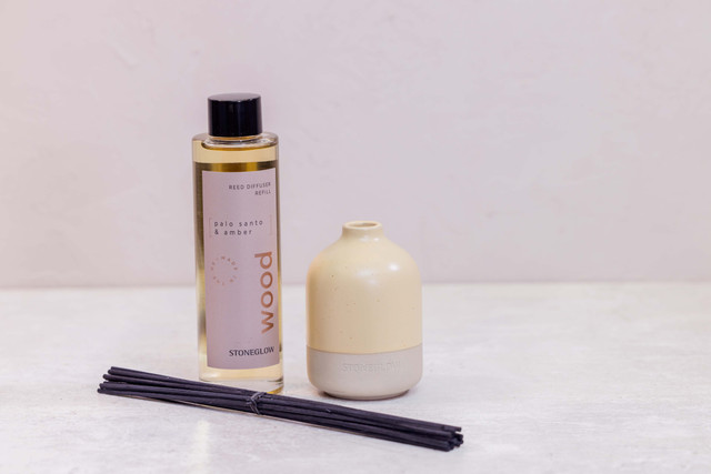 Stoneglow Elements - Wood - Beige Ceramic Diffuser Pot