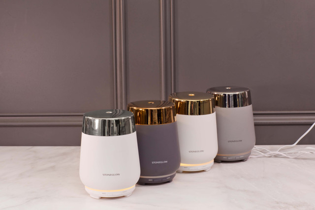 Stoneglow Luna - Perfume Mist Diffuser - White & Silver