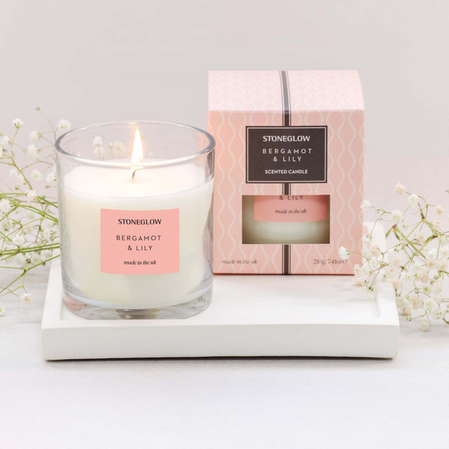 Stoneglow The Signature - Bergamot & Lily - Scented Candle - Boxed Tumbler (90 X 80mm)