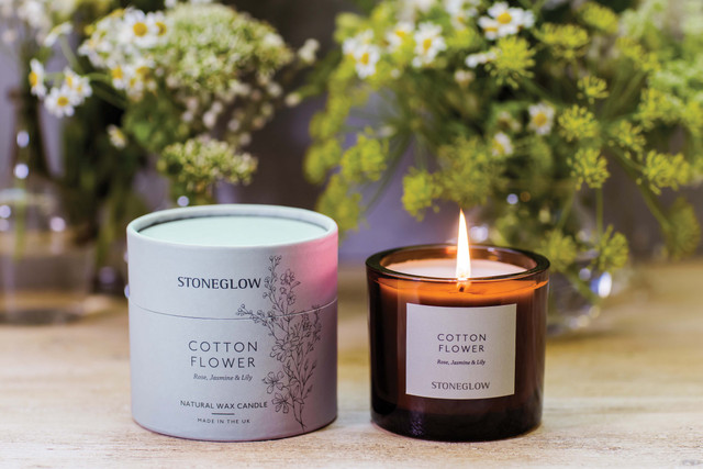 Stoneglow The Walled Garden - Cotton Flower - Rose | Jasmine | Lily - Scented Natural Wax Candle Tumbler 79 X 89mm