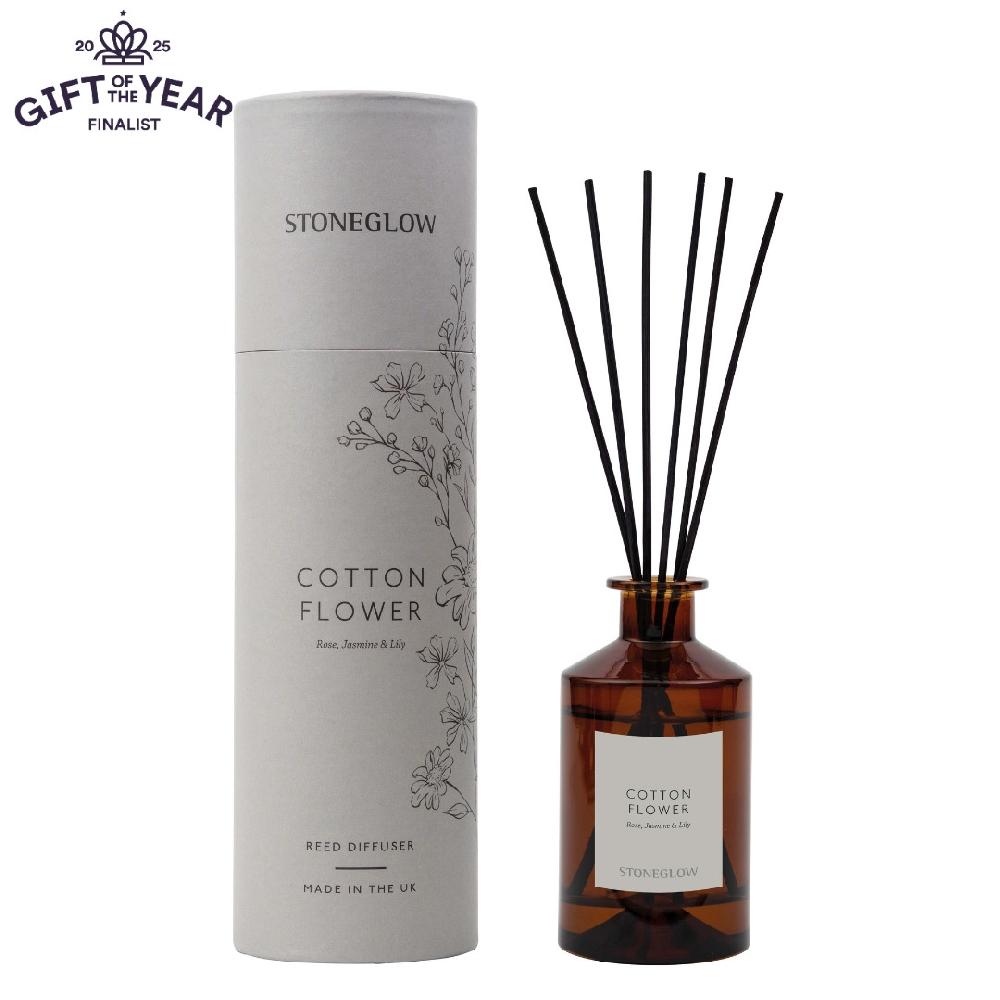 stoneglow The Walled Garden - Cotton Flower - Rose | Jasmine | Lily - Scented Reed Diffuser 160ml