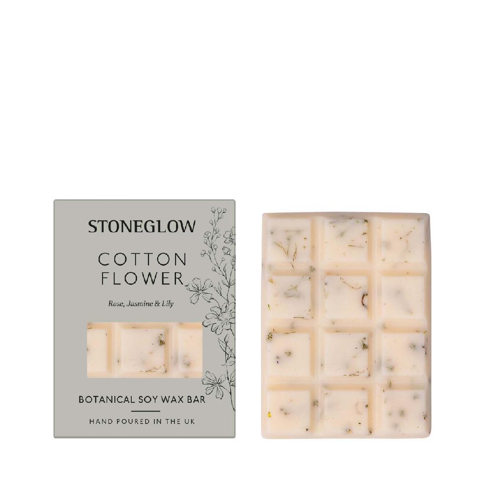 stoneglow The Walled Garden - Cotton Flower - Rose | Jasmine | Lily - Scented Botanical Soy Wax Melt Snap Bar - 76 grams