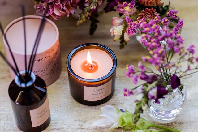 Stoneglow The Walled Garden - Ginger Lily - Lily | Magnolia | Ginger - Scented Natural Wax Candle Tumbler 79 X 89mm