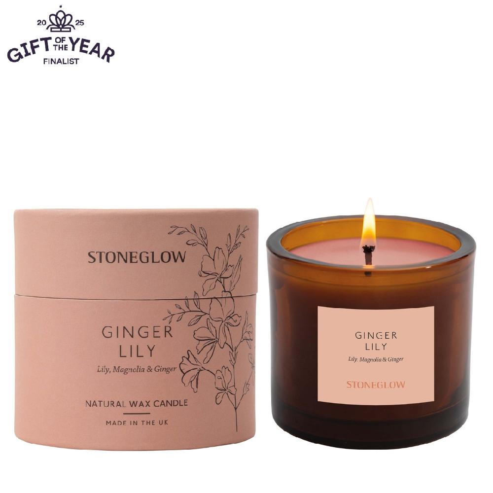 stoneglow The Walled Garden - Ginger Lily - Lily | Magnolia | Ginger - Scented Natural Wax Candle Tumbler 79 x 89mm