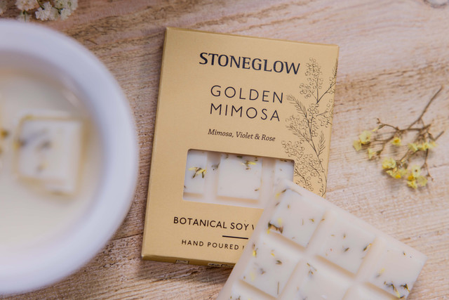 Stoneglow The Walled Garden - Golden Mimosa - Mimosa | Violet | Rose- Scented Botanical Soy Wax Melt Snap Bar - 76 Grams
