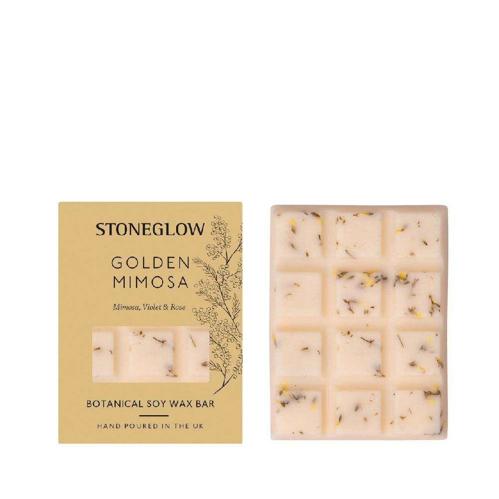stoneglow The Walled Garden - Golden Mimosa - Mimosa | Violet | Rose- Scented Botanical Soy Wax Melt Snap Bar - 76 grams