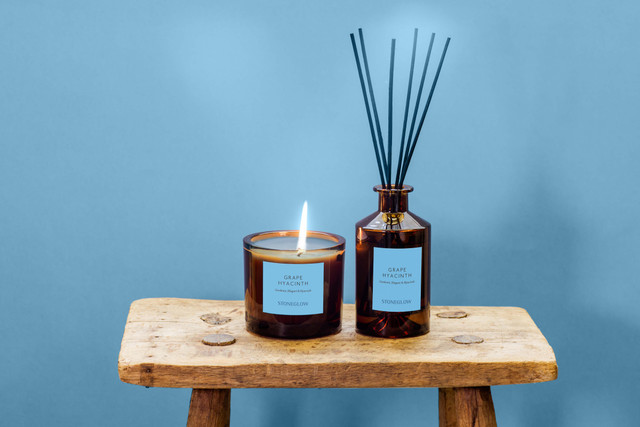 Stoneglow The Walled Garden - Grape Hyacinth - Gardenia | Muguet | Hyacinth - Scented Natural Wax Candle Tumbler (79 X 89mm)