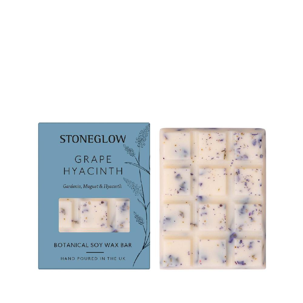 stoneglow The Walled Garden - Grape Hyacinth - Gardenia | Muguet | Hyacinth - Scented Botanical Soy Wax Melt Snap Bar - 76 grams