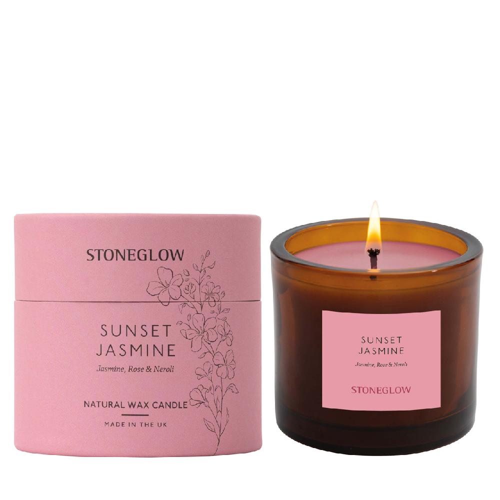 stoneglow The Walled Garden - Sunset Jasmine - Jasmine | Rose | Neroli - Scented Natural Wax Candle Tumbler (79 x 89mm)