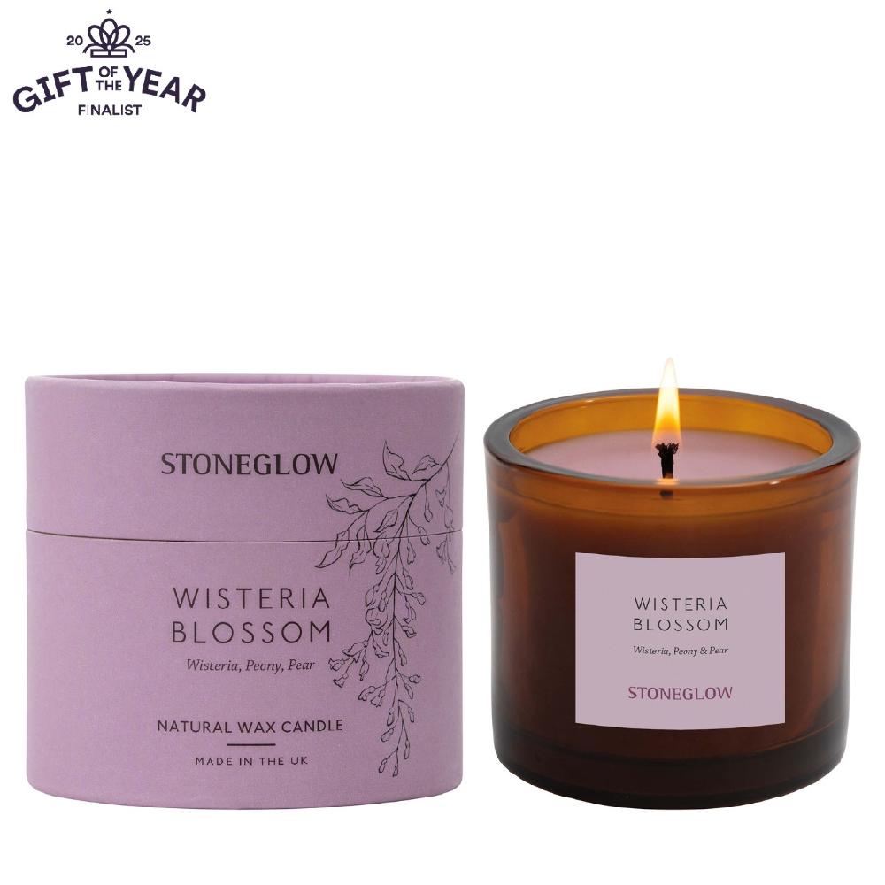 stoneglow The Walled Garden - Wisteria Blossom - Wisteria | peony | pear - Scented Natural Wax Candle Tumbler (79 x 89mm)