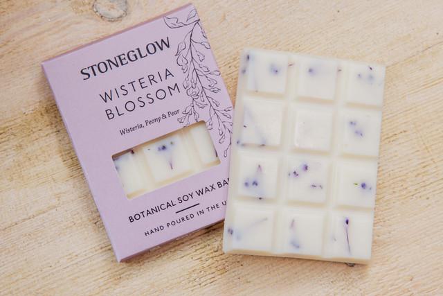 Stoneglow The Walled Garden - Wisteria Blossom - Wisteria | Peony | Pear- Scented Botanical Soy Wax Melt Snap Bar - 76 Grams