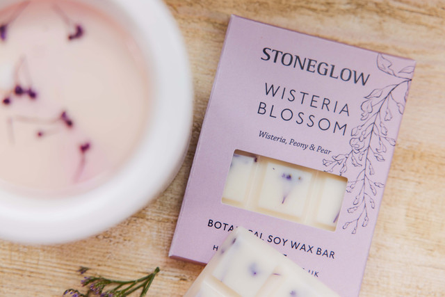 Stoneglow The Walled Garden - Wisteria Blossom - Wisteria | Peony | Pear- Scented Botanical Soy Wax Melt Snap Bar - 76 Grams