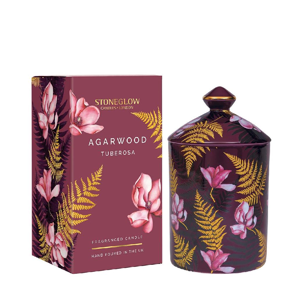 stoneglow Urban Botanics - Ceramic - Agarwood | Tuberosa - Scented Candle (150 x 85mm)