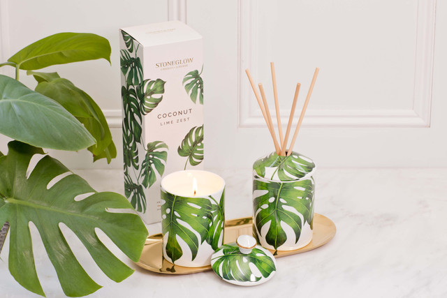 Stoneglow Urban Botanics - Ceramic - Coconut | Lime Zest - Scented Candle (150 X 85mm)