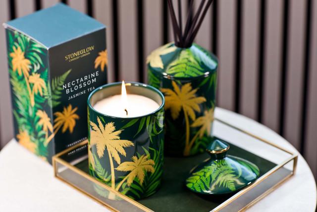 Stoneglow Urban Botanics - Ceramic - Nectarine Blossom | Jasmine Tea - Scented Candle (150 X 85mm)