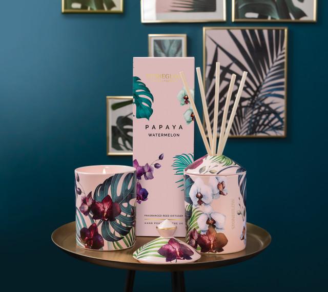 Stoneglow Urban Botanics - Ceramic - Papaya | Watermelon - Scented Candle Ceramic (180 X 85mm)