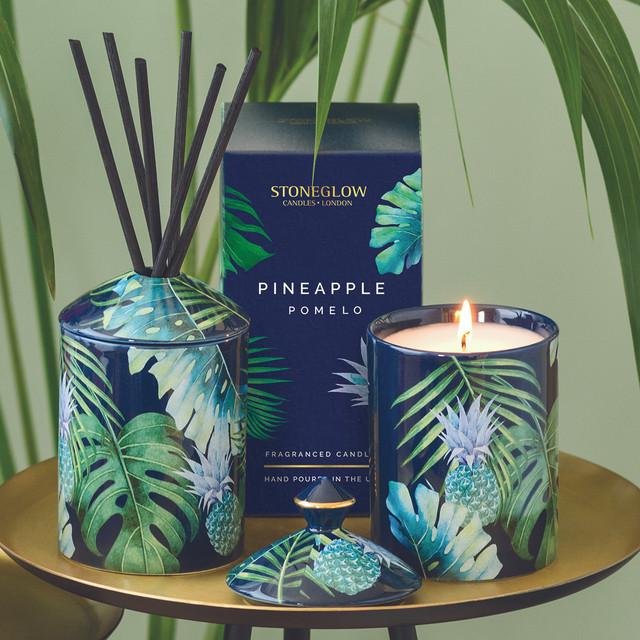 Stoneglow Urban Botanics - Ceramic - Pineapple | Pomelo - Ceramic Scented Candle (150 X 85mm)