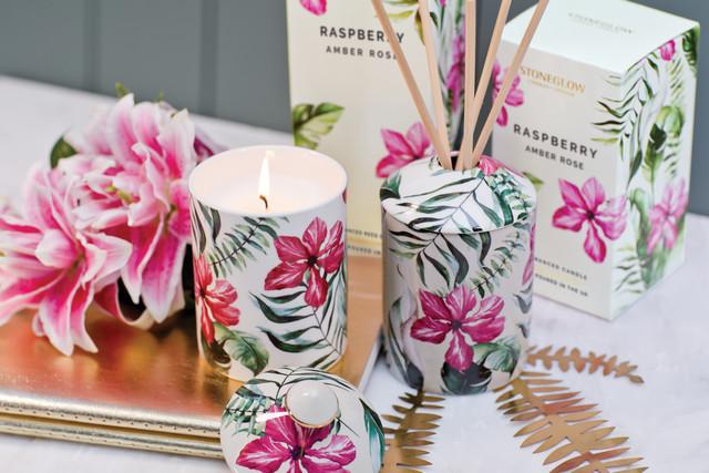 Stoneglow Urban Botanics - Ceramic - Raspberry | Amber Rose - Scented Reed Diffuser (200ml)