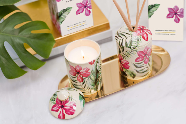 Stoneglow Urban Botanics - Ceramic - Raspberry | Amber Rose - Scented Reed Diffuser (200ml)