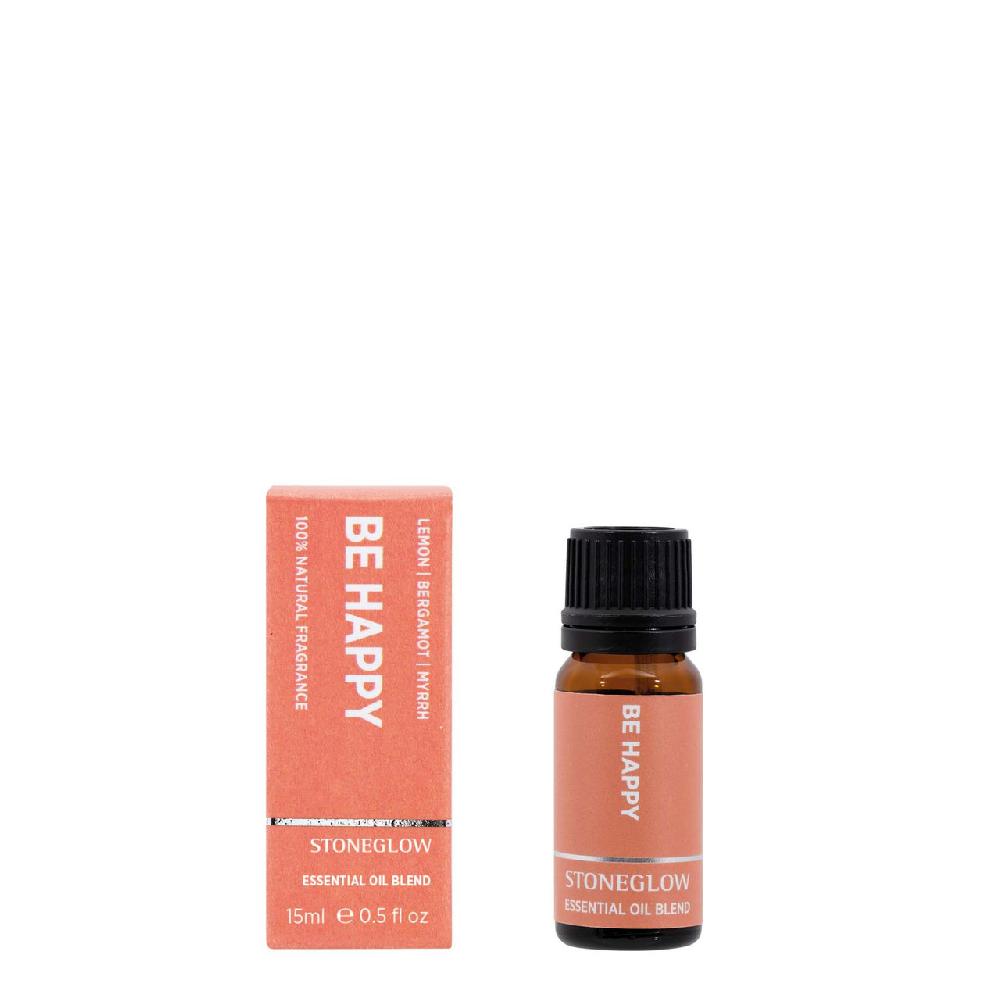 stoneglow Wellbeing - Be Happy - Lemon | Bergamot | Myrrh - 100% Essential Oil Blend (10ml)