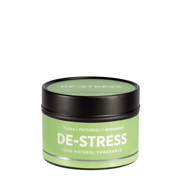 Stoneglow Wellbeing - De-Stress - Ylang | Patchouli | Bergamot - Essential Oil Scented Soy Wax Candle Tin (64 X 43mm)