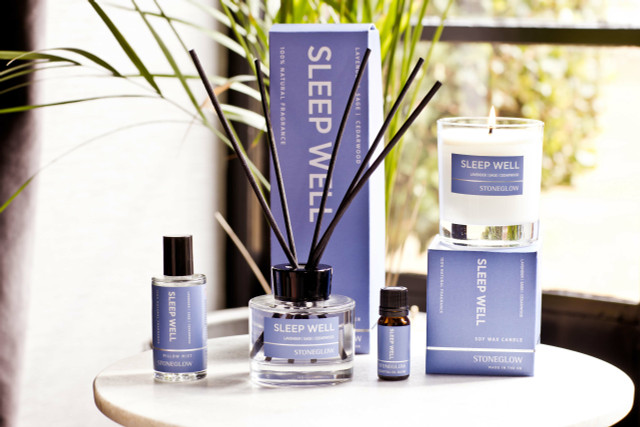 Stoneglow Wellbeing - Sleep Well - Lavender | Sage | Cedarwood - Essential Oil Scented Reed Diffuser (140ml)