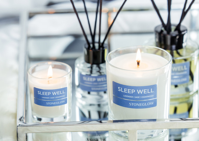 Stoneglow Wellbeing - Sleep Well - Lavender | Sage | Cedarwood - Essential Oil Scented Candle - Boxed Tumbler (90 X 80mm)