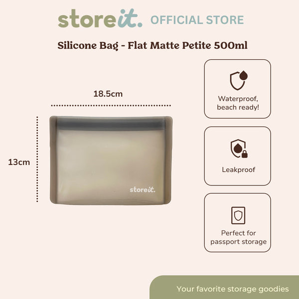 Store It Flat Matte Petite 500ml Silicone Pouch - Caramel
