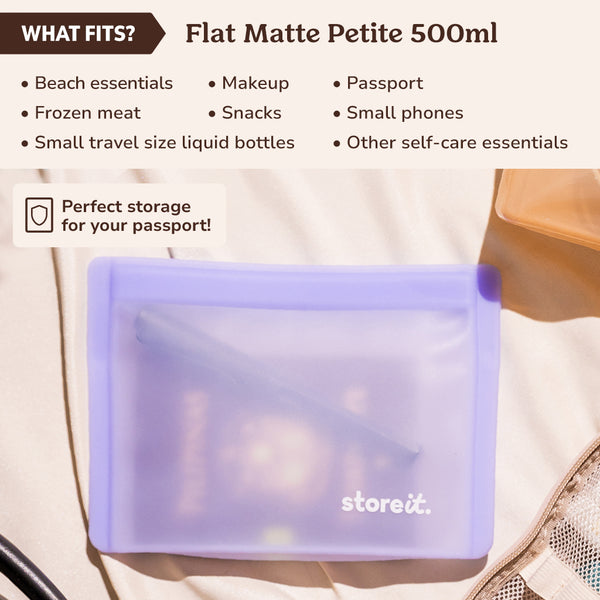 Store It Flat Matte Petite 500ml Silicone Pouch - Coco White