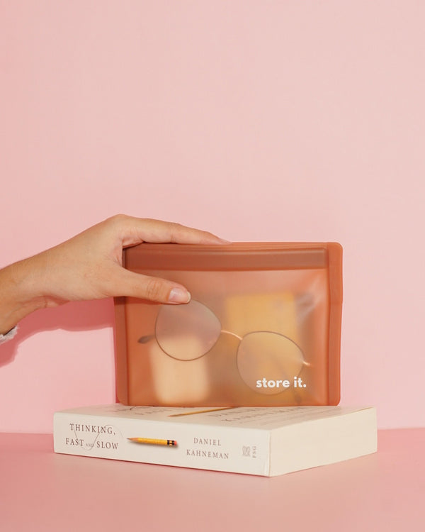 Store It Flat Matte Petite 500ml Silicone Pouch - Cocoa