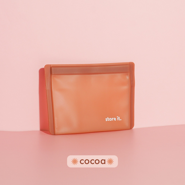Store It Flat Matte Petite 500ml Silicone Pouch - Cocoa