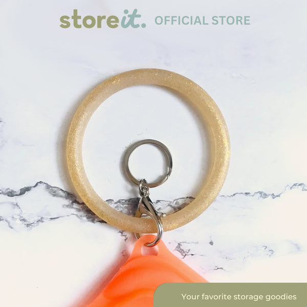 Store It Silicone Wristlet Keychain - Glittered Gold