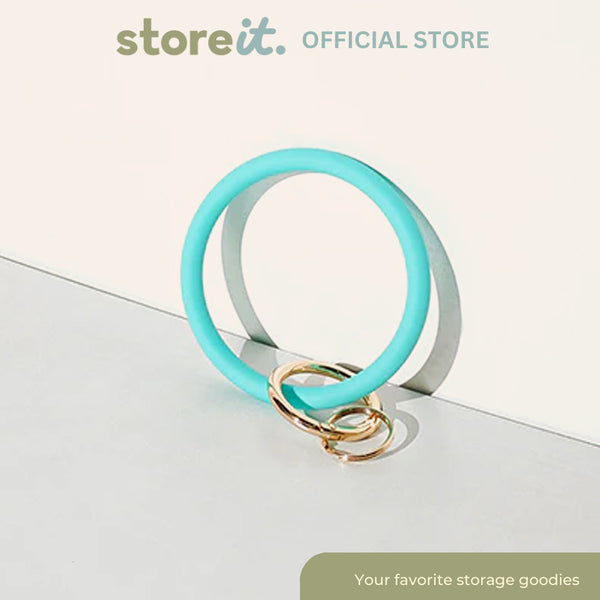 Store It Silicone Wristlet Keychain - Plain Aqua