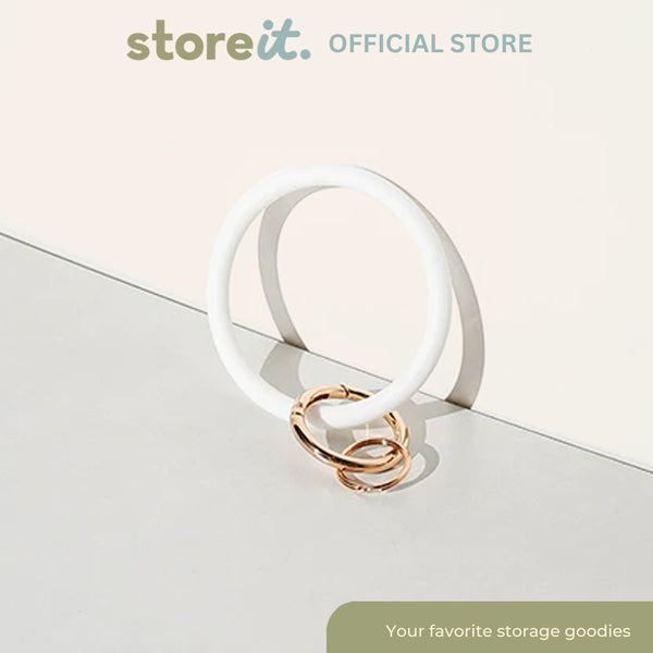 Store It Silicone Wristlet Keychain - Plain White