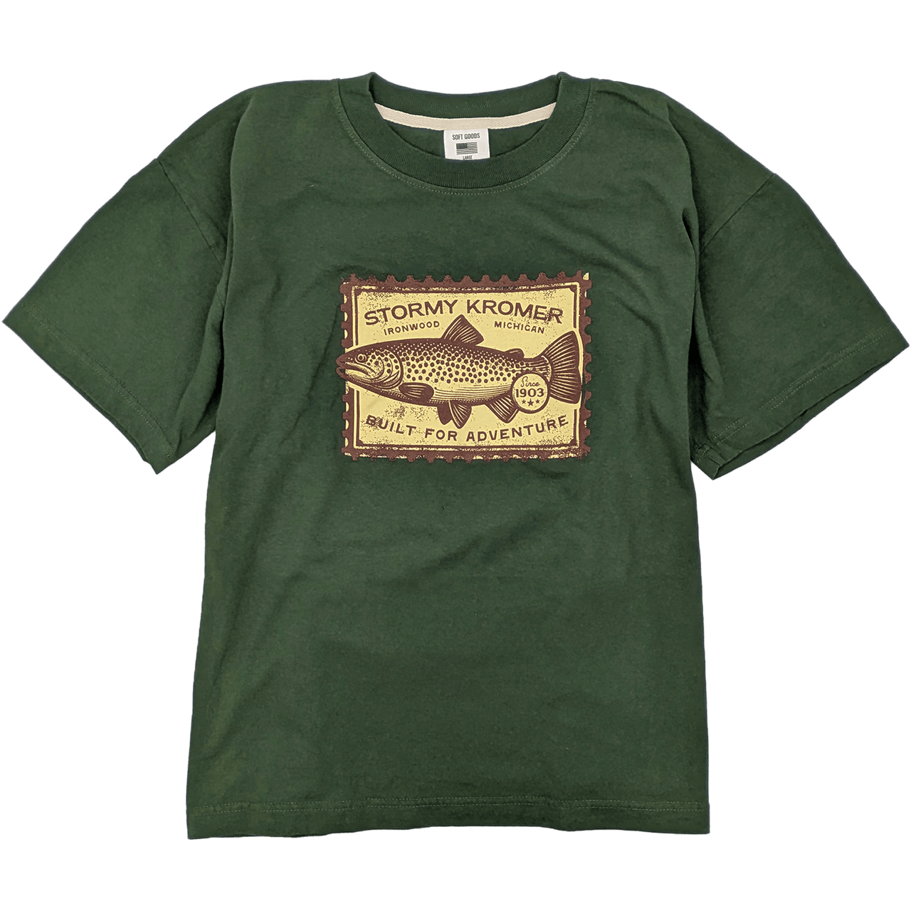 stormy kromer Short Sleeve Tee "Trout Stamp"