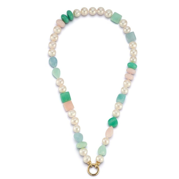 Storrow 14K 17.5" 9MM Freshwater Pearl & Gem Sweet Maisy #8 Necklace