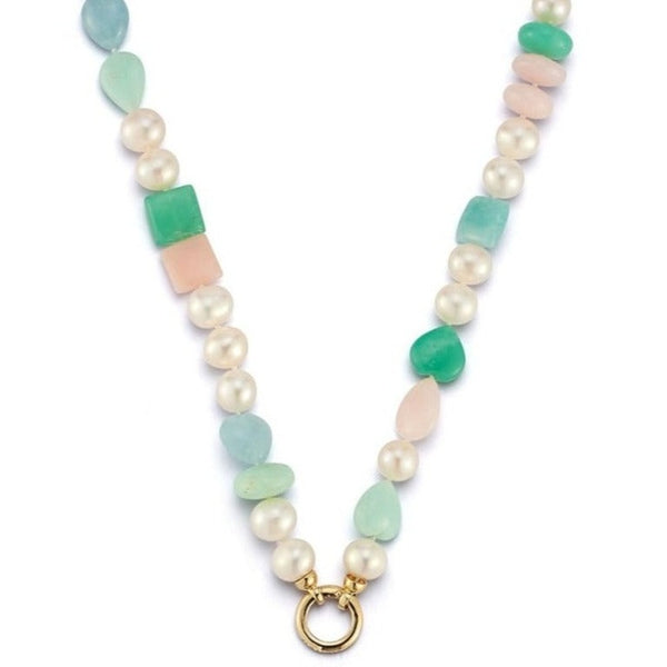 Storrow 14K 17.5" 9MM Freshwater Pearl & Gem Sweet Maisy #8 Necklace
