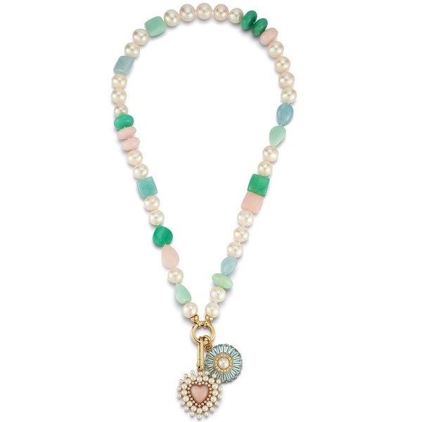 storrow 14K 17.5" 9MM Freshwater Pearl & Gem Sweet Maisy #8 Necklace