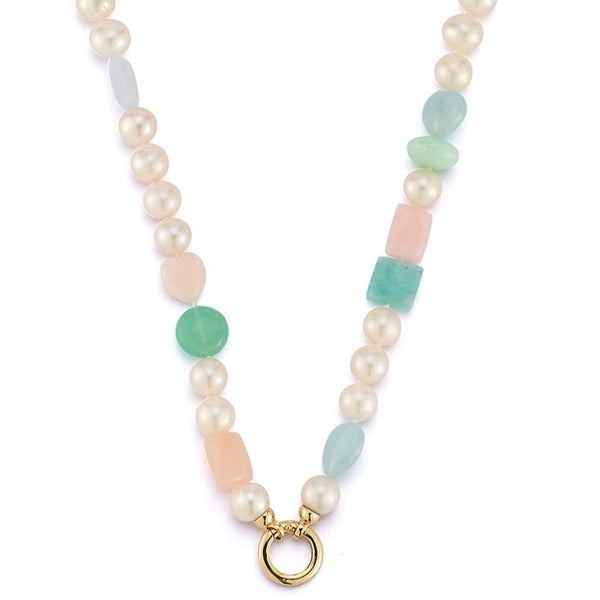 Storrow 14K 18.5" 8MM Freshwater Pearl & Gem Sweet Maisy #10 Necklace