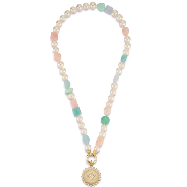 storrow 14K 18.5" 8MM Freshwater Pearl & Gem Sweet Maisy #10 Necklace