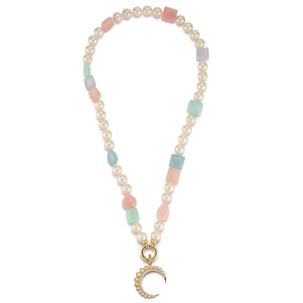 storrow 14K 18.5" 8MM Freshwater Pearl & Gem Sweet Maisy #11 Necklace