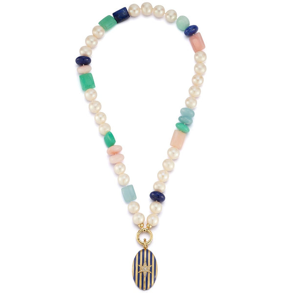 storrow 14K 18.5" 9MM Freshwater Pearl & Gem Sweet Maisy #12 Necklace