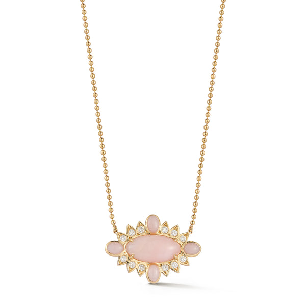 storrow 14K/18K Gold Pink Opal & Diamond Nora Necklace