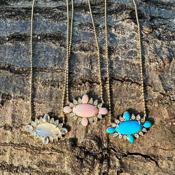 Storrow 14K/18K Gold Turquoise & Diamond Nora Necklace