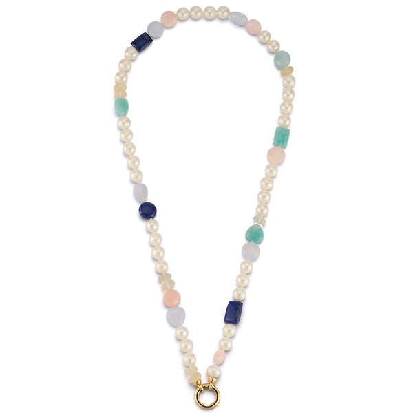 Storrow 14K 19.5" 7MM Freshwater Pearl & Gem Sweet Maisy #9 Necklace