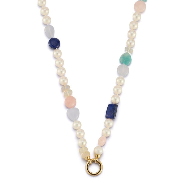 Storrow 14K 19.5" 7MM Freshwater Pearl & Gem Sweet Maisy #9 Necklace